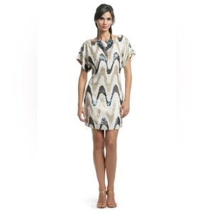 Trina Turk Breene Shift Mini Sequin Dress (size 8) Cocktail Abstract Pattern